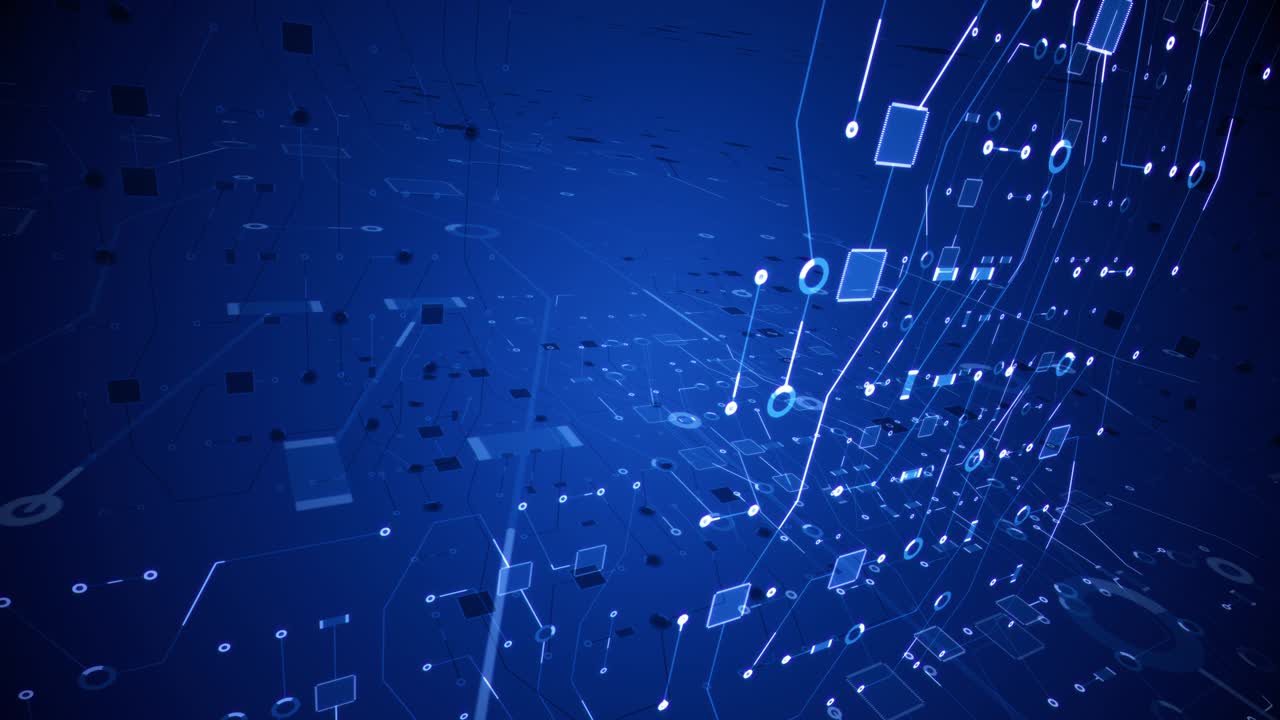 Blue Technology Circuit Background Loop