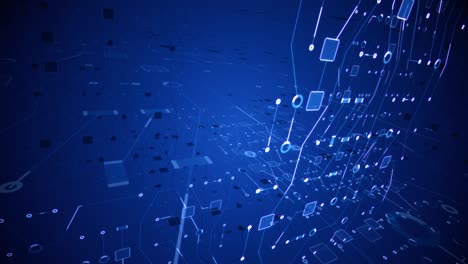 blue technology circuit background loop