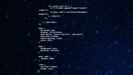 animazione dell'elaborazione dei dati su punti su sfondo nero.