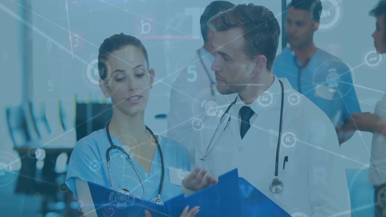 animación de redes y procesamiento de datos sobre médicos