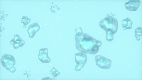 split bubbles underwater, 3d rendering.