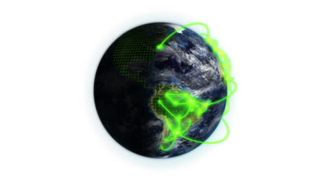 la tierra girando sobre sí misma con sombra y cuadrícula con imagen cortesía de nasa.org
