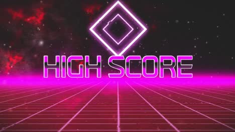 Animations-Vintage-Videospielbildschirm-Mit-Wörtern-„Highscore“-Geschrieben