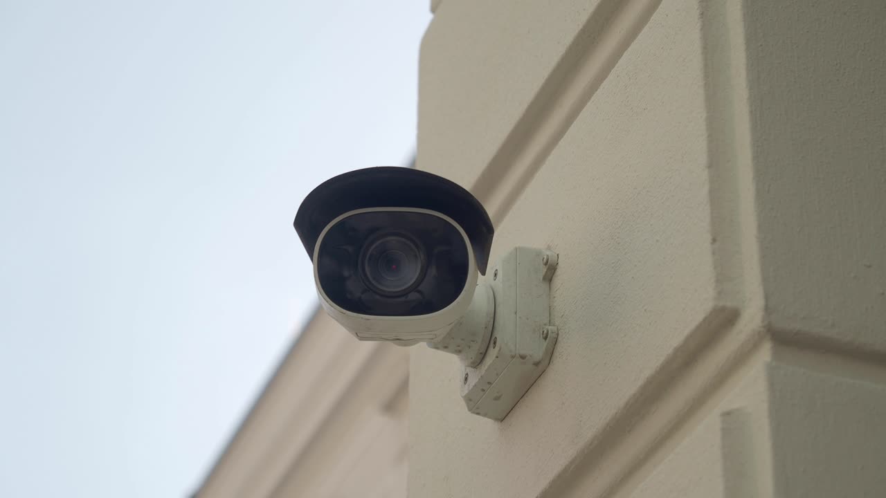 Security Camera Mounted on a Wall