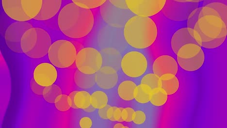 Animation-of-yellow-circles-and-wave-pattern-moving-on-gradient-background