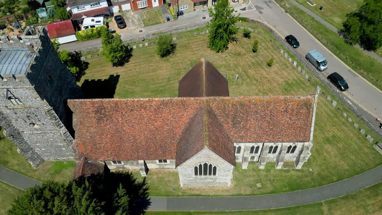 A pan-shot of the historic St Mary's church in Chartham