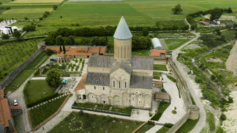 orthodox alaverdi cathedral monastery in rural countryside of georgia