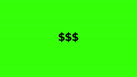 black dollar symbols montserrat animate on green screen