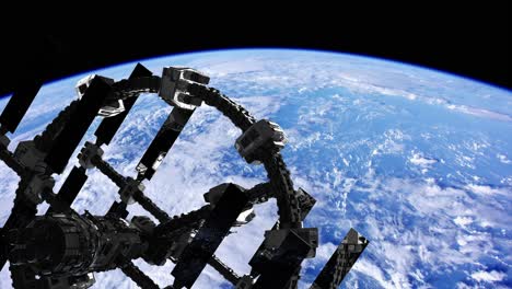 international space station in outer space over the planet earth