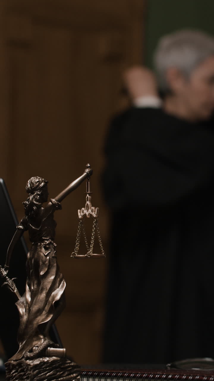 Lady Justice Statue in Courtroom