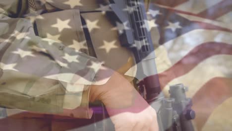 Animation-of-flag-of-usa-over-caucasian-soldier