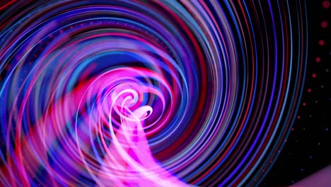 flujo de luz bg en 4k. fondo en bucle abstracto con senderos de luz, flujo de líneas de neón rojo azul en el espacio se mueven para formar formas en espiral en bucle. fondo de diseño de movimiento moderno de moda.