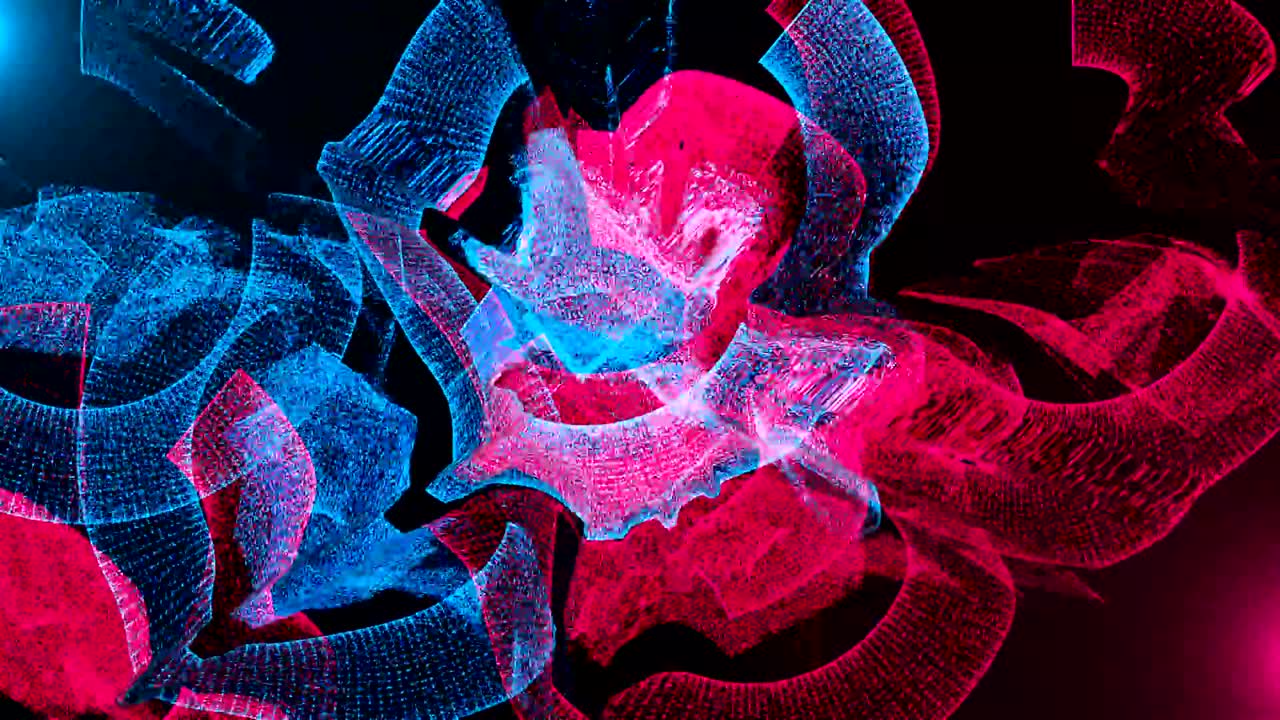 3d 공간에서 입자의 이동, 조명, 3d 렌더링, 컴퓨터 생성 배경