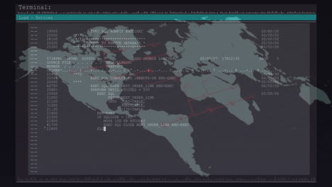 Animation-Der-Computersprache-Und-Karte-Auf-Schwarzem-Hintergrund