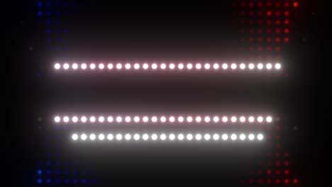double horizontal rows of glowing led lights