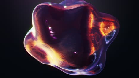 3d abstract blob, sphere, morphing shape, colorful reflections, seamless loop