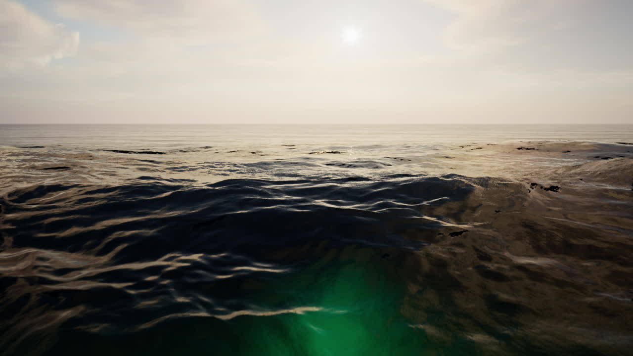 A shallow body of water reflecting light