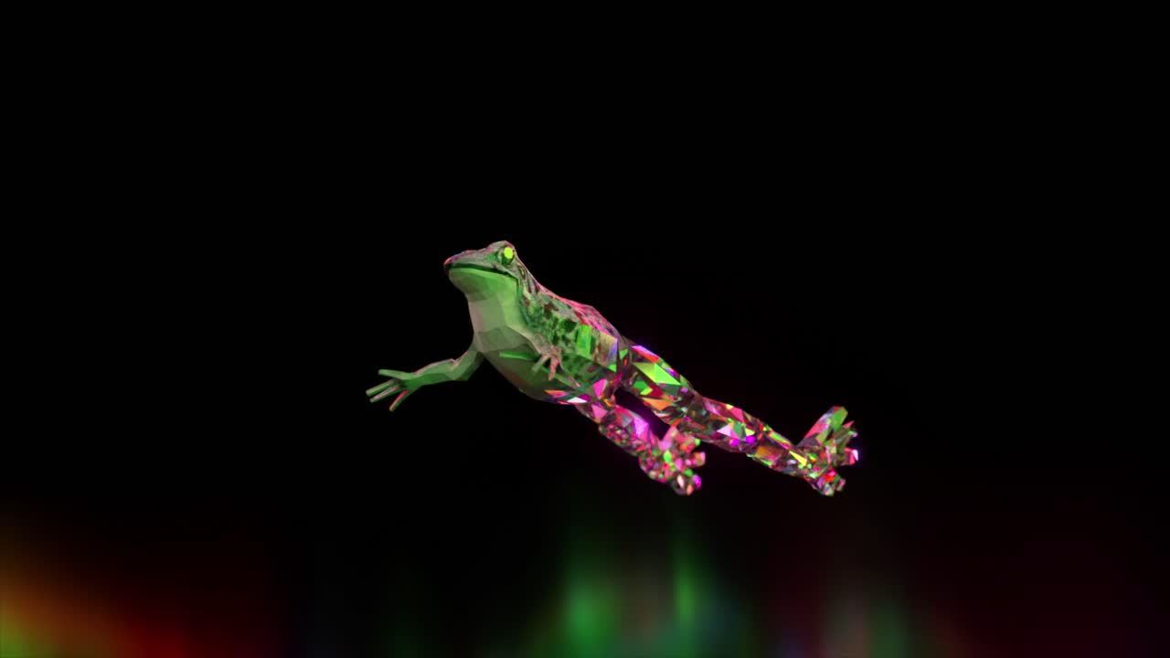 3d 낮은 폴리 개구리