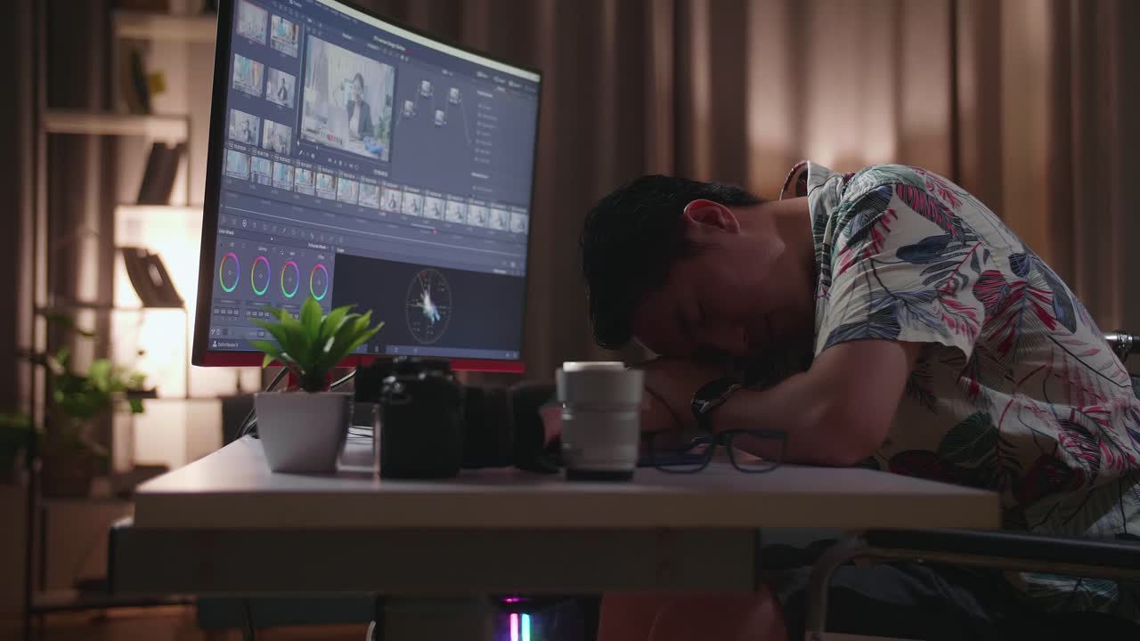 피곤한 비디오 편집자