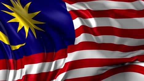 beautiful 3d animation of the malaysia flag in loop mode