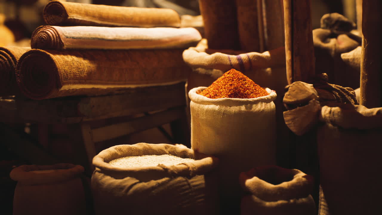 исследование оживленного рынка специй на старом национальном африканском базаре