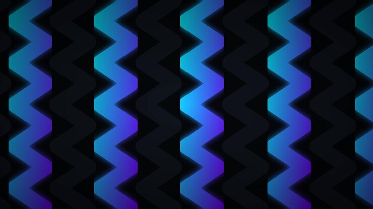 Abstract Motion Background with Glowing Blue Zigzag Lines