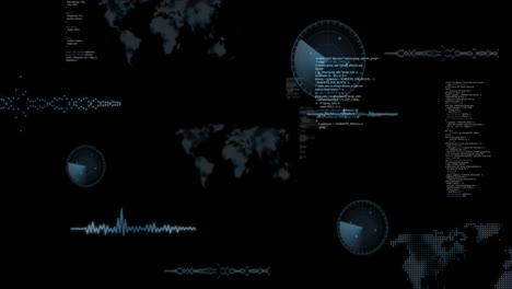 Animation-Der-Datenverarbeitung-Auf-Schwarzem-Hintergrund