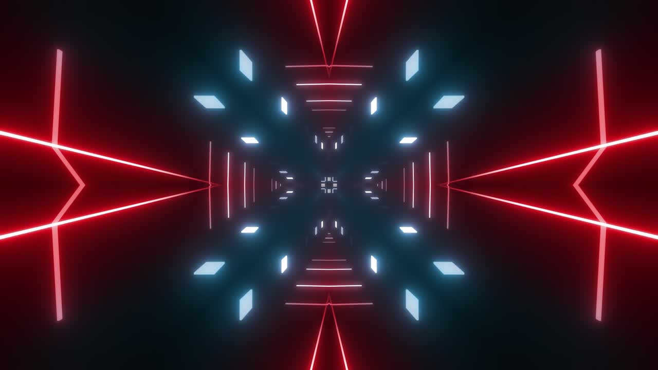 spettacolo di luci in galleria al neon