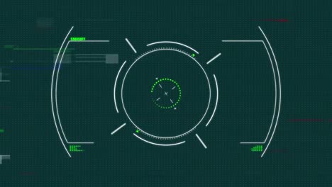 animation of glitch effect over scanning scope against green background
