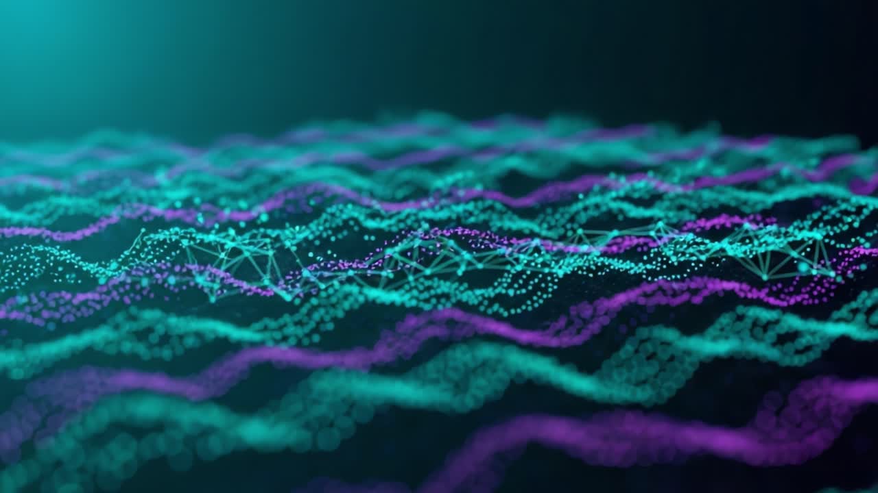 Dynamic Waveform Visualization in Vibrant Colors: Exploring the Interaction of Light and Sound Through Digital Wave Patterns