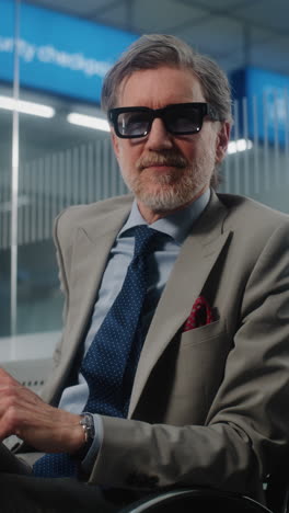 hombre de negocios esperando en el aeropuerto