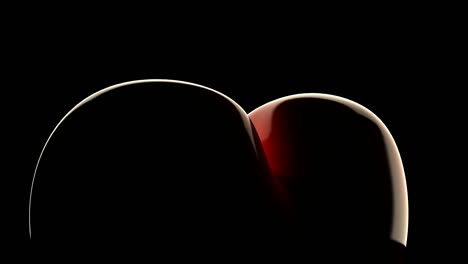 heart slowly rotate on black background