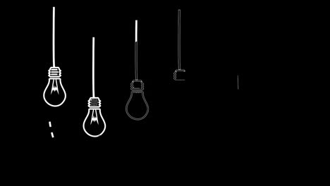 light bulbs appearing in black and white