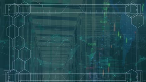 animación del procesamiento de datos financieros en el almacén