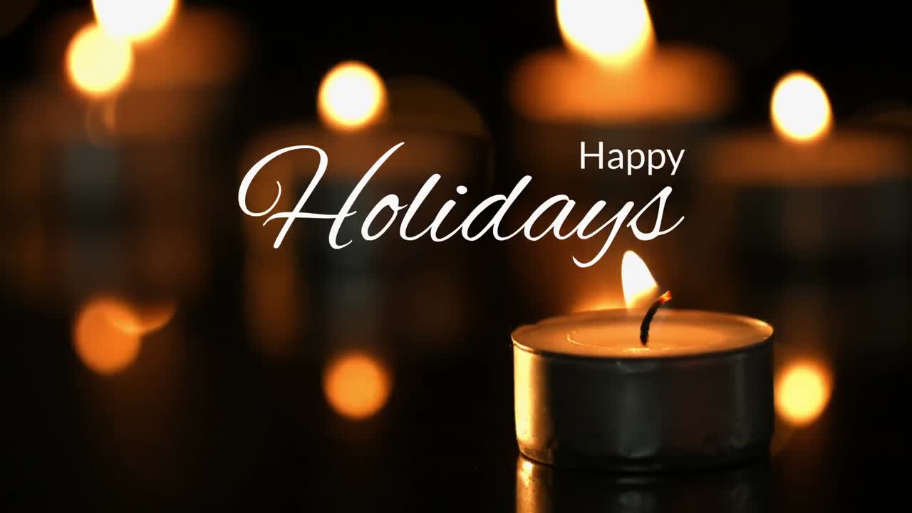 행복한 휴일 텍스트와 불타는  ⁇ 불 4k