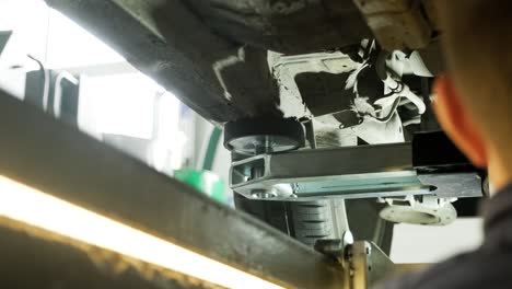 car undercarriage repair in garage