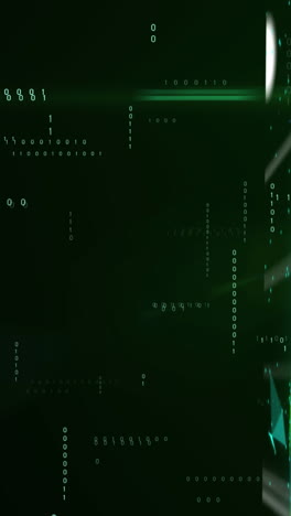 animación del procesamiento de datos y formas sobre fondo negro