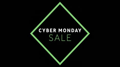 White-and-green-Cyber-Monday-Sale-text-appearing-against-a-black-screen