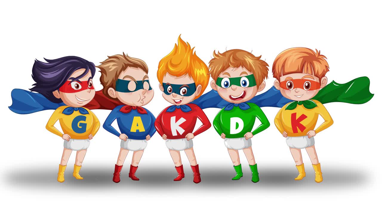 애니메이션 슈퍼히어로들이 연합한 팀을 형성하고 있습니다.