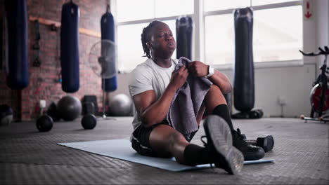 man resting after workout