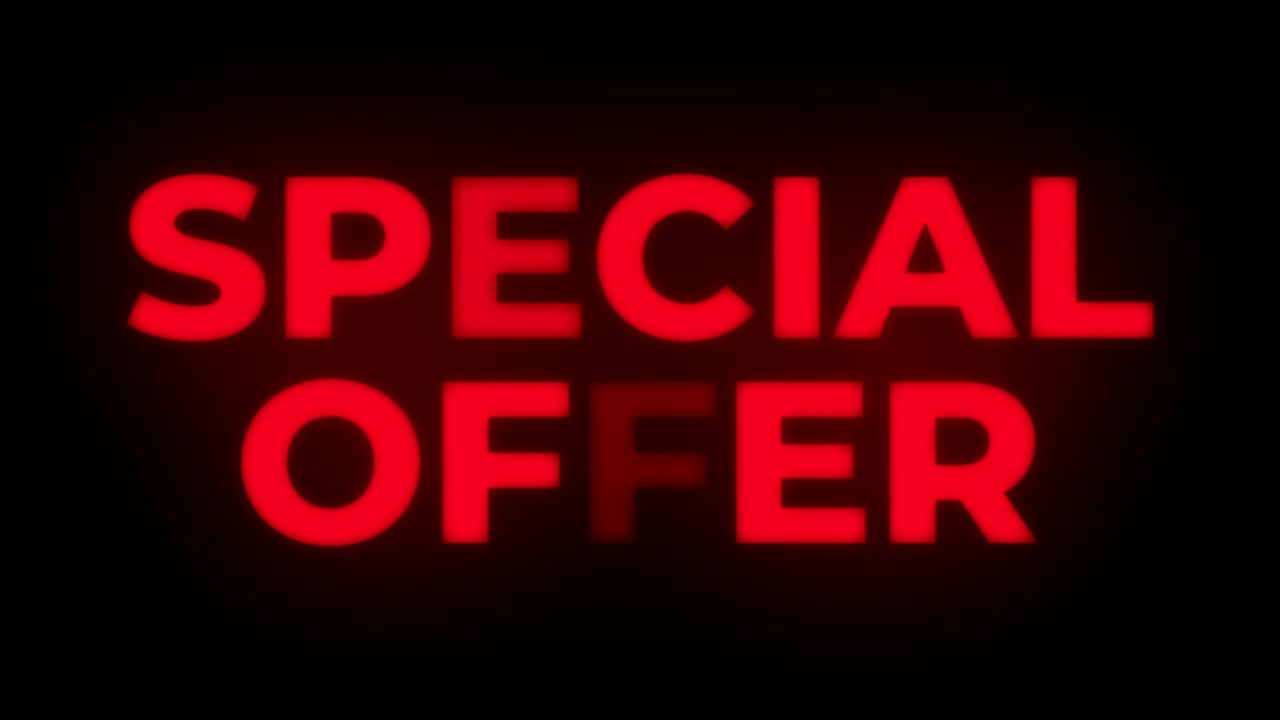 Special Offer Text Flickering Display Promotional Loop.