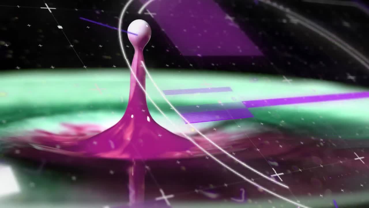 animación del escaneo del alcance y el procesamiento de datos sobre el líquido.