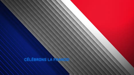 animation of celebrons la france text and french flag