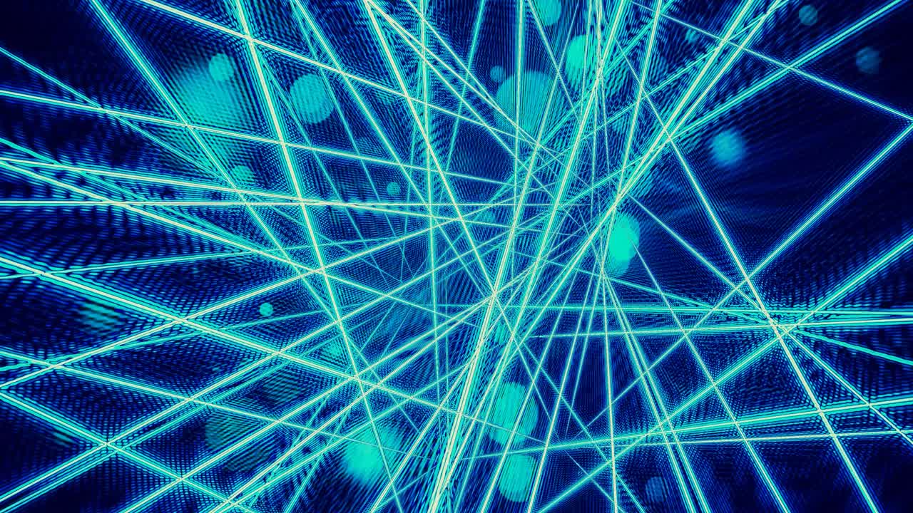 Abstract Glowing Blue and Green Intersecting Lines Background