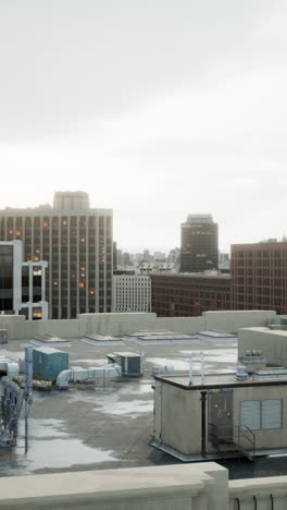 a view of the city from a rooftop