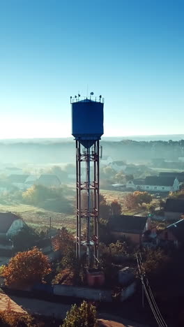village houses in traditional style. aerial view of beautiful village in countryside vertical video