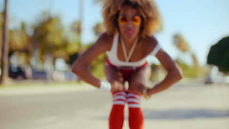 Sexy-Happy-Girl-Doing-Poses-on-Her-Roller-Skates