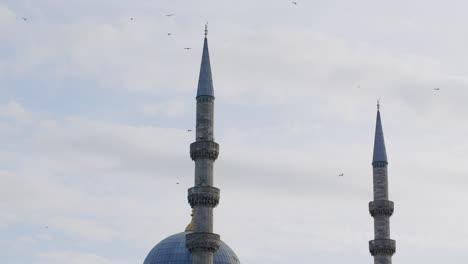 minarets of the new mosque, istanbul, turkey