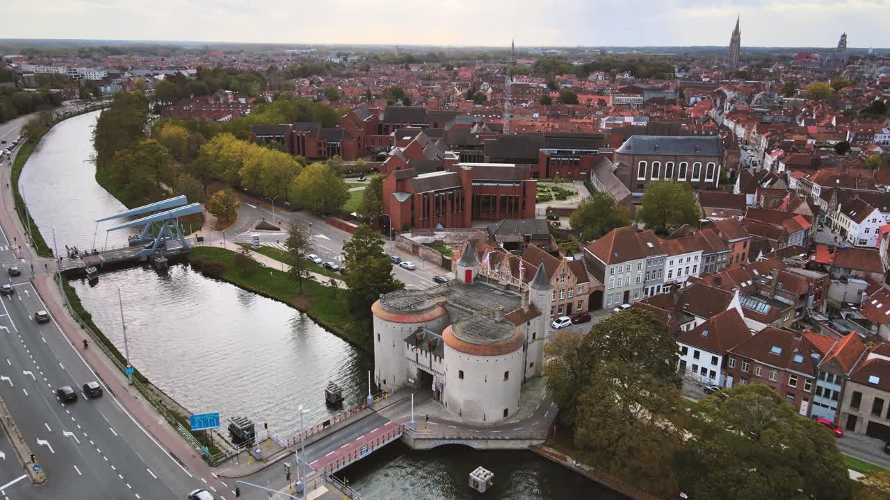 vista aérea de brujas, bélgica