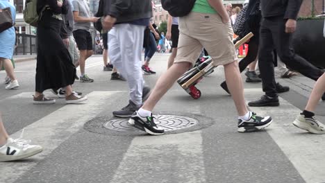 crosswalk people in copenhagen near nyhaven